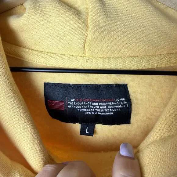 The Marathon Clothing Victory Torch Graphic Print Hoodie Peach Orange size L - Picture 7 of 10